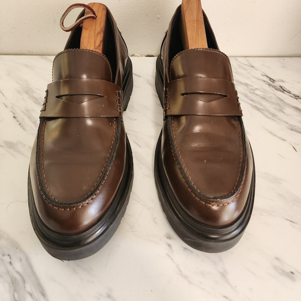 Karl Lagerfeld Brown Loafers Men's Size 10.5 Chunky S2